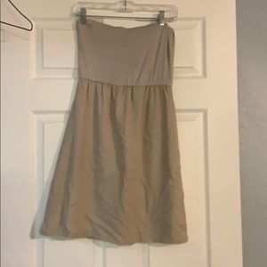 Tan strapless dress